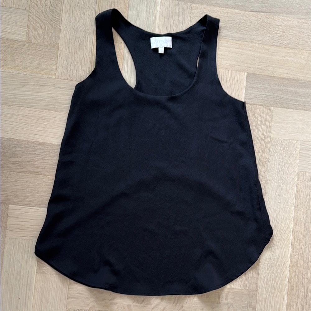 Alexis Black Silk Top Size XS Short in back Long in front